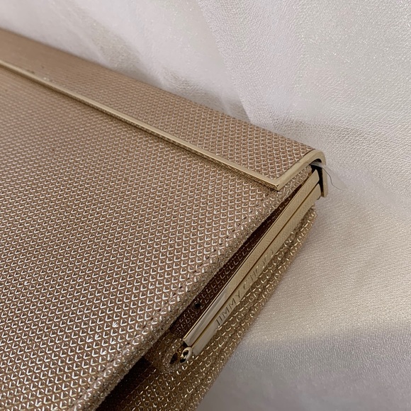 Brand New Jimmy Choo Cayla Clutch Powder Pink Glitter Mesh - Picture 6 of 8